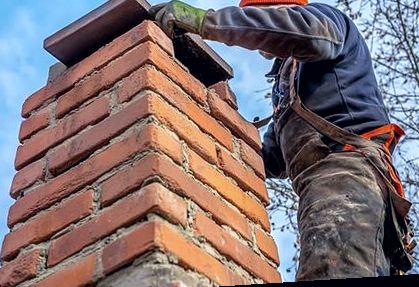 Cap course set atop fresh brickwork
